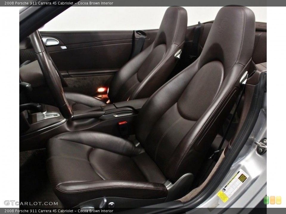Cocoa Brown Interior Front Seat for the 2008 Porsche 911 Carrera 4S Cabriolet #83546778