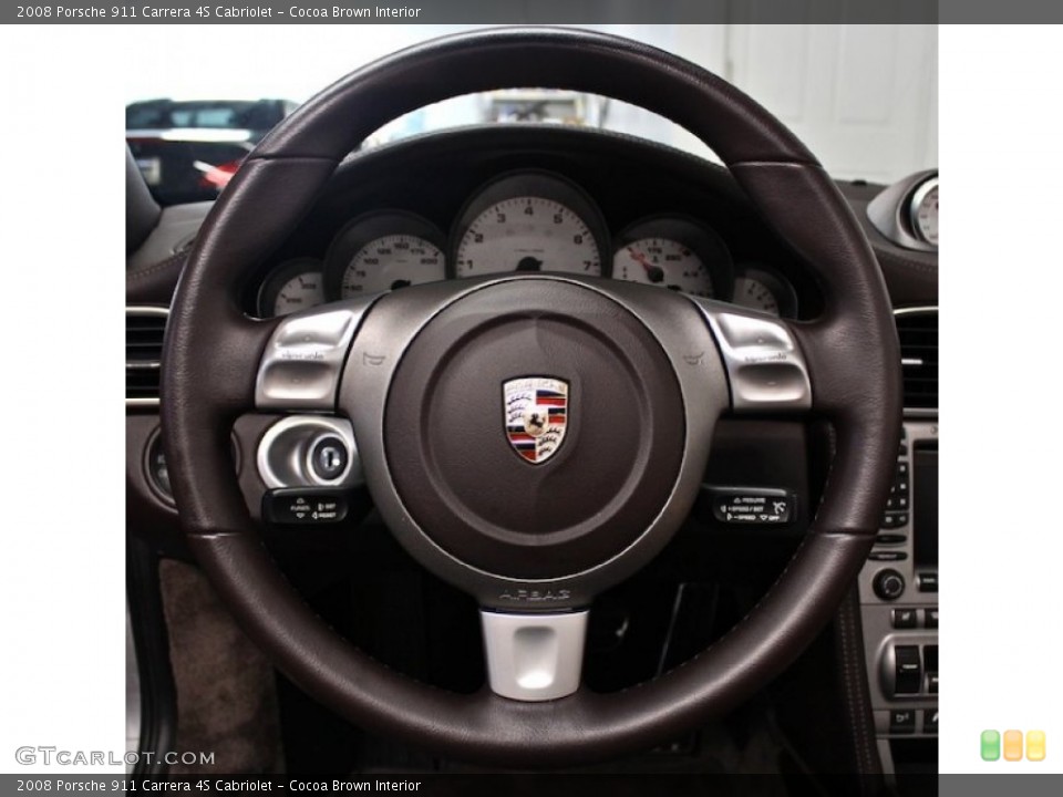 Cocoa Brown Interior Steering Wheel for the 2008 Porsche 911 Carrera 4S Cabriolet #83547003