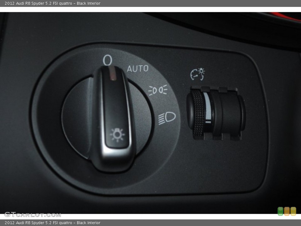 Black Interior Controls for the 2012 Audi R8 Spyder 5.2 FSI quattro #83547474