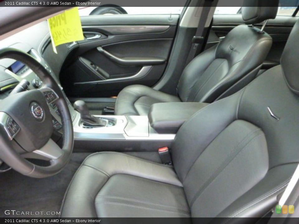 Ebony Interior Front Seat for the 2011 Cadillac CTS 4 3.0 AWD Sedan #83549448