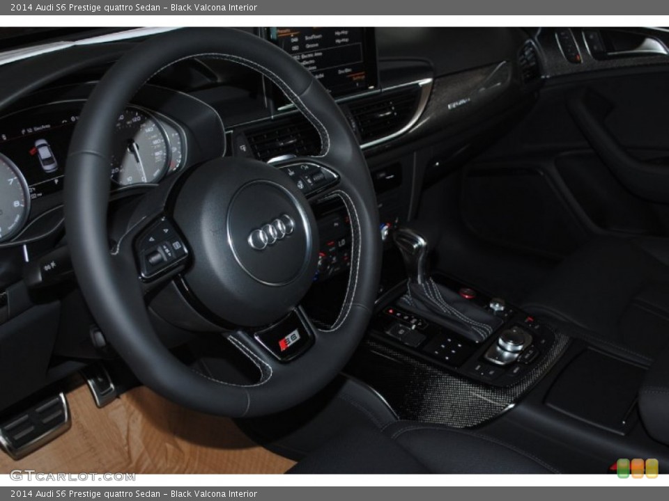 Black Valcona Interior Steering Wheel for the 2014 Audi S6 Prestige quattro Sedan #83553921