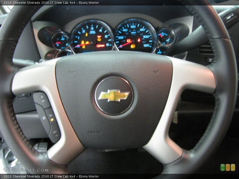 Ebony Interior Steering Wheel for the 2013 Chevrolet Silverado 1500 LT Crew Cab 4x4 #83555823