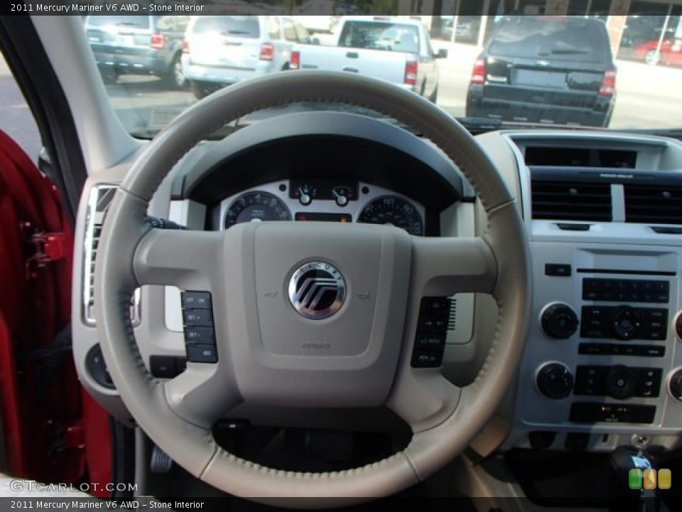 Stone Interior Steering Wheel for the 2011 Mercury Mariner V6 AWD #83569908