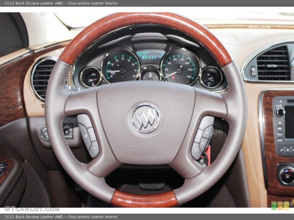 Choccachino Leather Interior Steering Wheel for the 2013 Buick Enclave Leather AWD #83570592