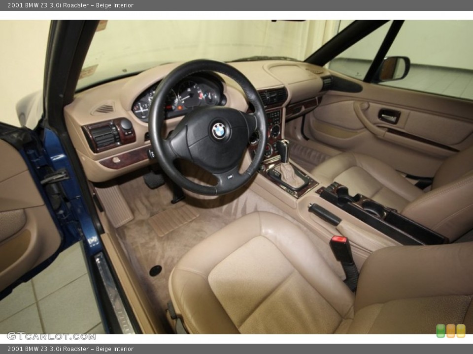 Beige Interior Prime Interior for the 2001 BMW Z3 3.0i Roadster #83584911