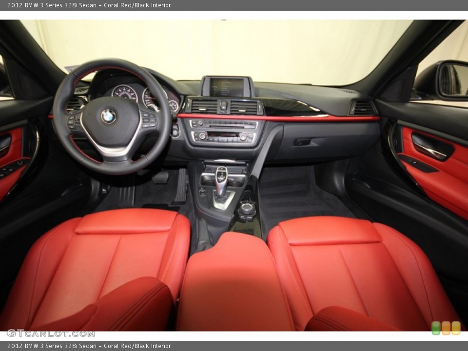 Coral Red/Black Interior Dashboard for the 2012 BMW 3 Series 328i Sedan #83586804