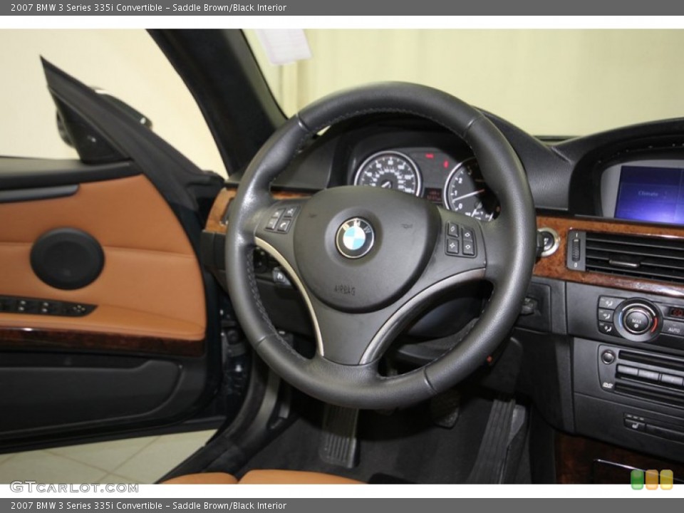 Saddle Brown/Black Interior Steering Wheel for the 2007 BMW 3 Series 335i Convertible #83589375