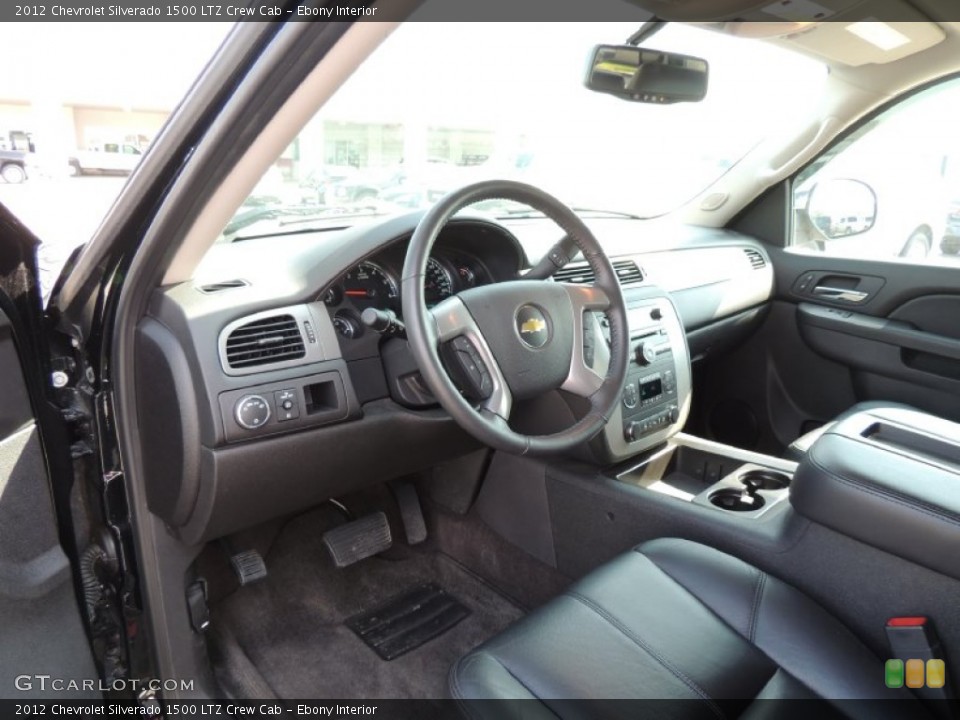 Ebony Interior Prime Interior for the 2012 Chevrolet Silverado 1500 LTZ Crew Cab #83589891