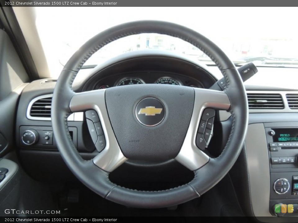 Ebony Interior Steering Wheel for the 2012 Chevrolet Silverado 1500 LTZ Crew Cab #83589939
