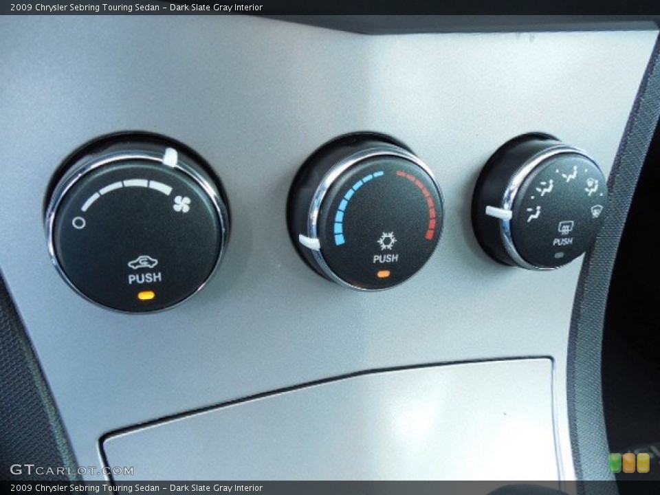 Dark Slate Gray Interior Controls for the 2009 Chrysler Sebring Touring Sedan #83596707