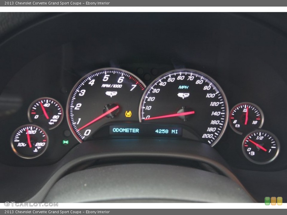 Ebony Interior Gauges for the 2013 Chevrolet Corvette Grand Sport Coupe #83599524