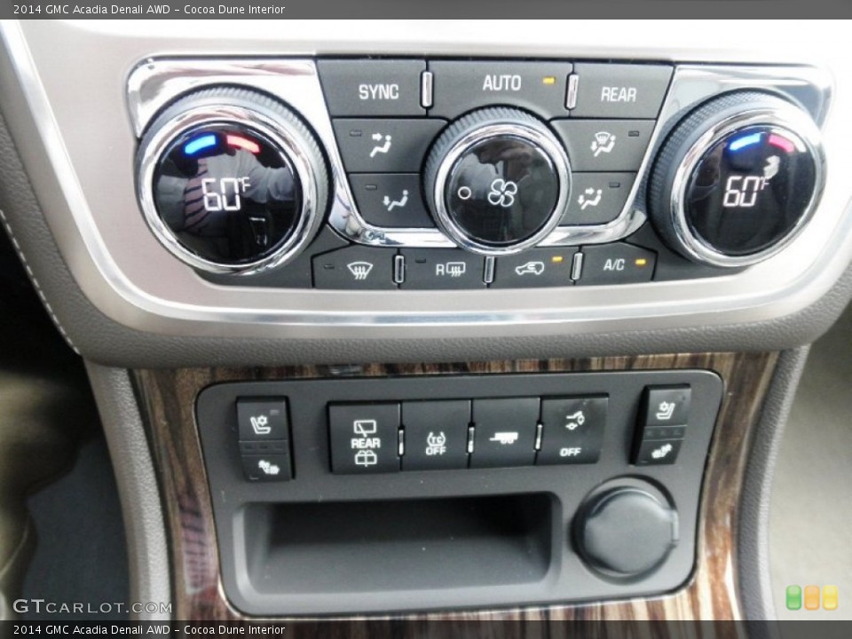 Cocoa Dune Interior Controls for the 2014 GMC Acadia Denali AWD #83600487