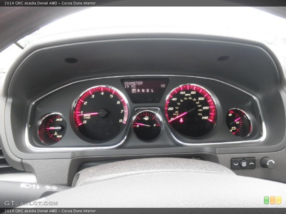 Cocoa Dune Interior Gauges for the 2014 GMC Acadia Denali AWD #83600577