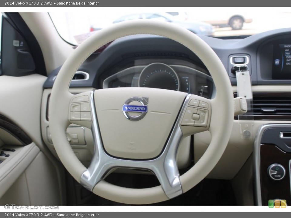 Sandstone Beige Interior Steering Wheel for the 2014 Volvo XC70 3.2 AWD #83602431