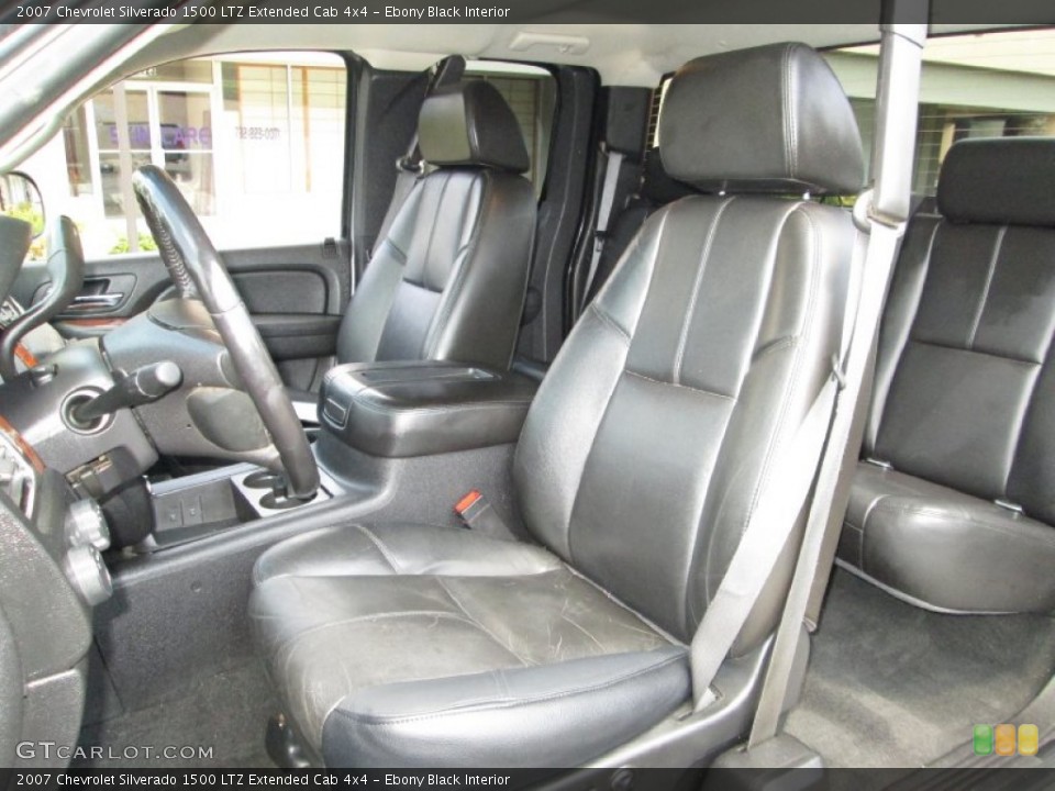 Ebony Black Interior Front Seat for the 2007 Chevrolet Silverado 1500 LTZ Extended Cab 4x4 #83608611