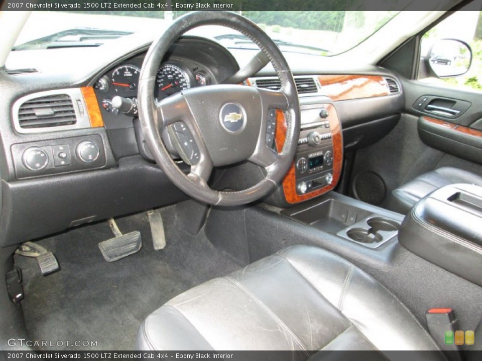Ebony Black Interior Prime Interior for the 2007 Chevrolet Silverado 1500 LTZ Extended Cab 4x4 #83608647