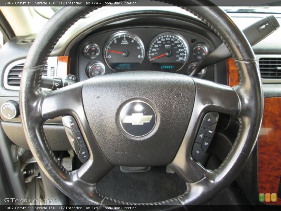 Ebony Black Interior Steering Wheel for the 2007 Chevrolet Silverado 1500 LTZ Extended Cab 4x4 #83608752