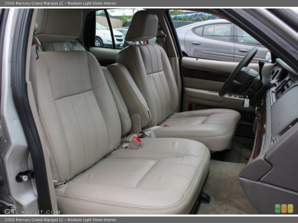 Medium Light Stone Interior Front Seat for the 2009 Mercury Grand Marquis LS #83622855