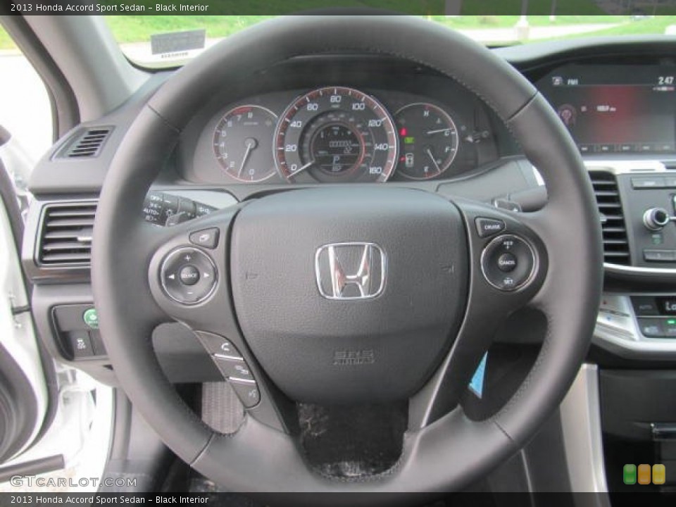 Black Interior Steering Wheel for the 2013 Honda Accord Sport Sedan #83625193