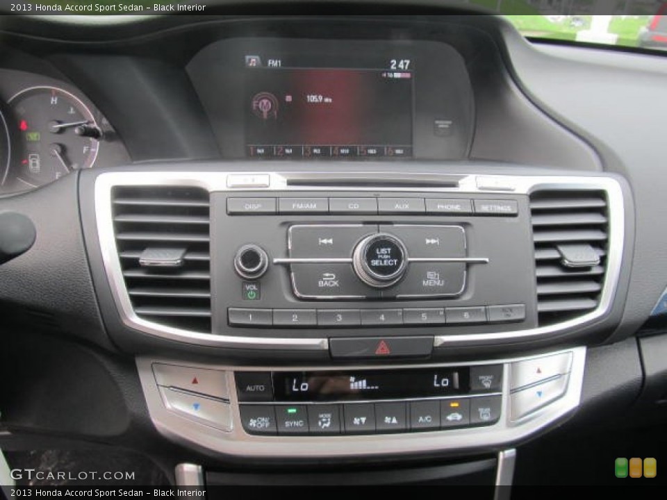 Black Interior Controls for the 2013 Honda Accord Sport Sedan #83625214