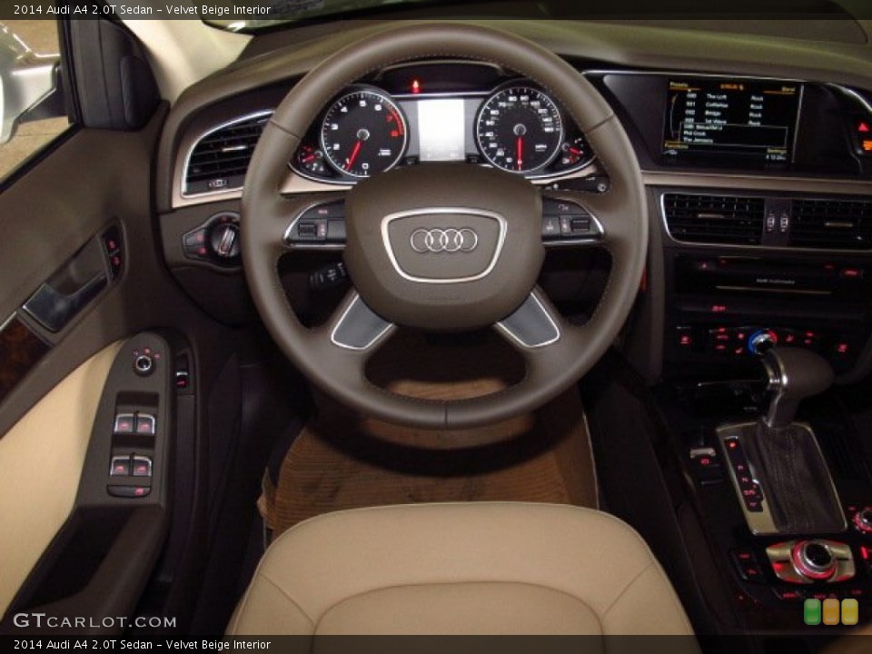 Velvet Beige Interior Steering Wheel for the 2014 Audi A4 2.0T Sedan #83627779