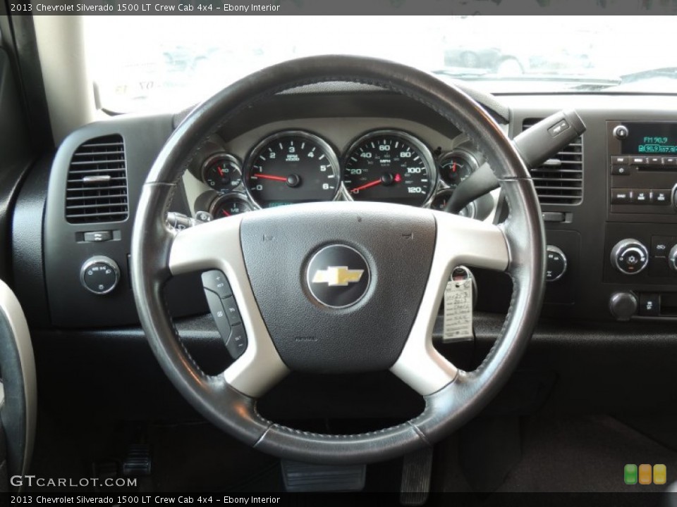 Ebony Interior Steering Wheel for the 2013 Chevrolet Silverado 1500 LT Crew Cab 4x4 #83634949