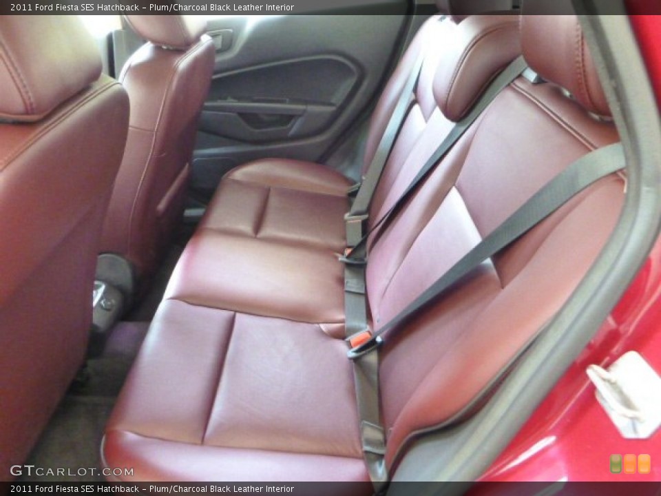 Plum/Charcoal Black Leather Interior Rear Seat for the 2011 Ford Fiesta SES Hatchback #83649724