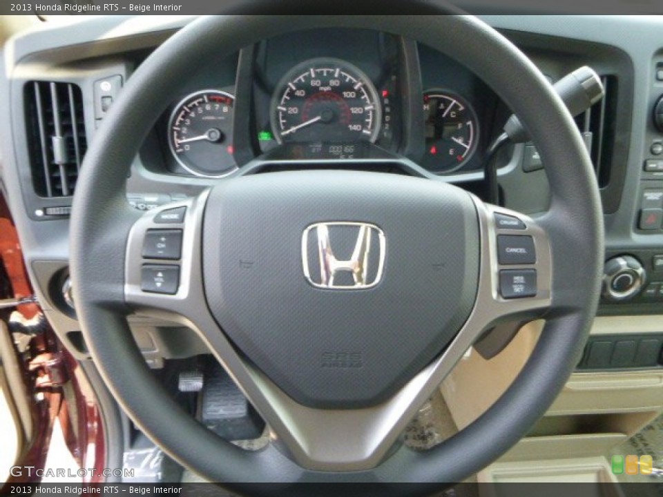 Beige Interior Steering Wheel for the 2013 Honda Ridgeline RTS #83654899