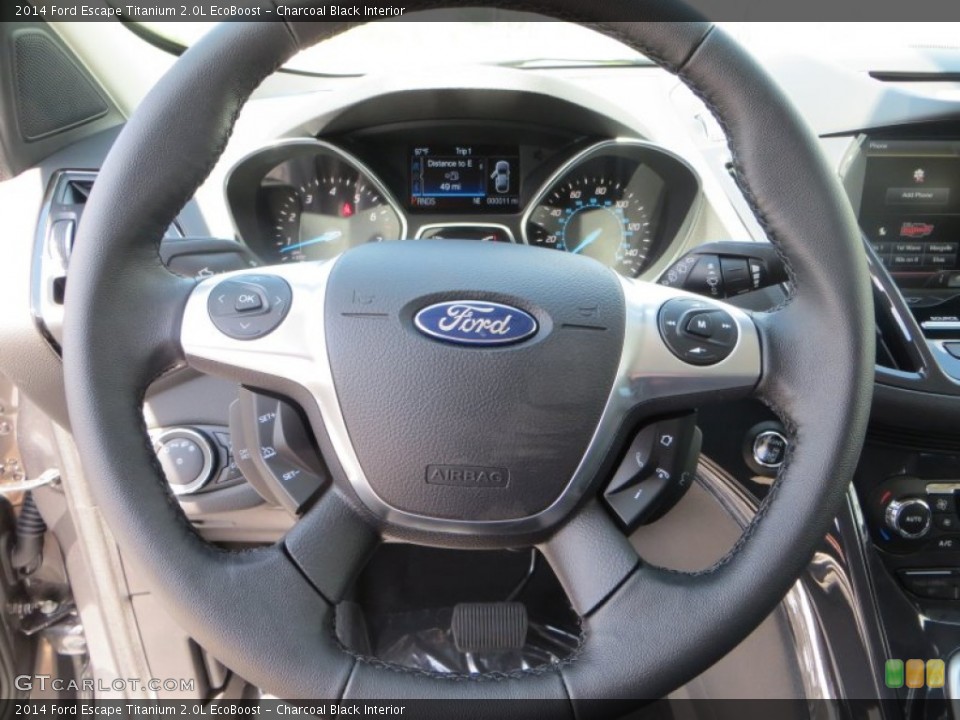 Charcoal Black Interior Steering Wheel for the 2014 Ford Escape Titanium 2.0L EcoBoost #83656054