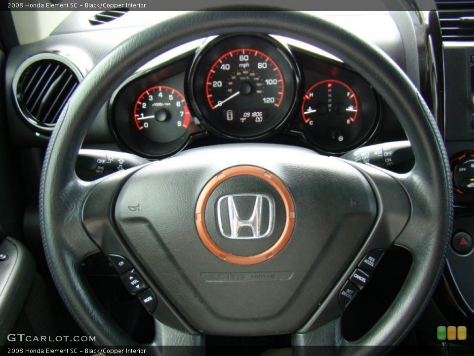 Black/Copper Interior Steering Wheel for the 2008 Honda Element SC #83677510
