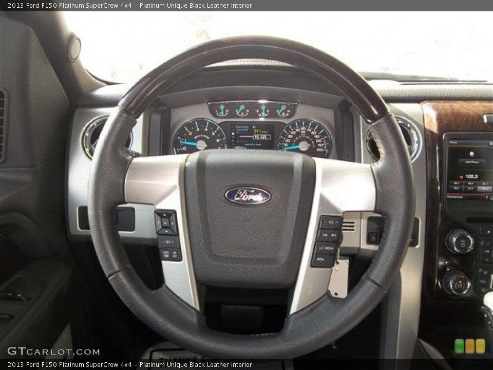 Platinum Unique Black Leather Interior Steering Wheel for the 2013 Ford F150 Platinum SuperCrew 4x4 #83685793