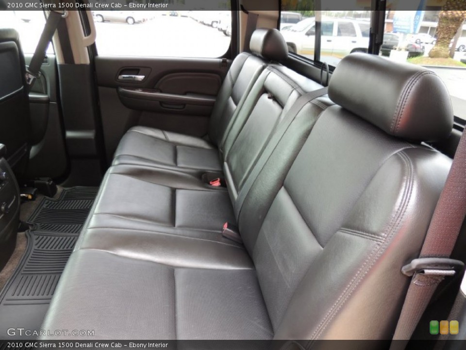 Ebony Interior Rear Seat for the 2010 GMC Sierra 1500 Denali Crew Cab #83697364