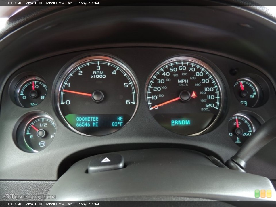 Ebony Interior Gauges for the 2010 GMC Sierra 1500 Denali Crew Cab #83697478