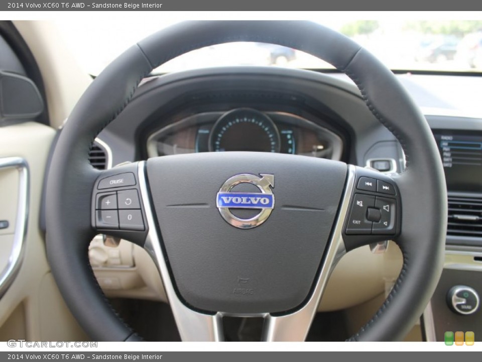 Sandstone Beige Interior Steering Wheel for the 2014 Volvo XC60 T6 AWD #83703474