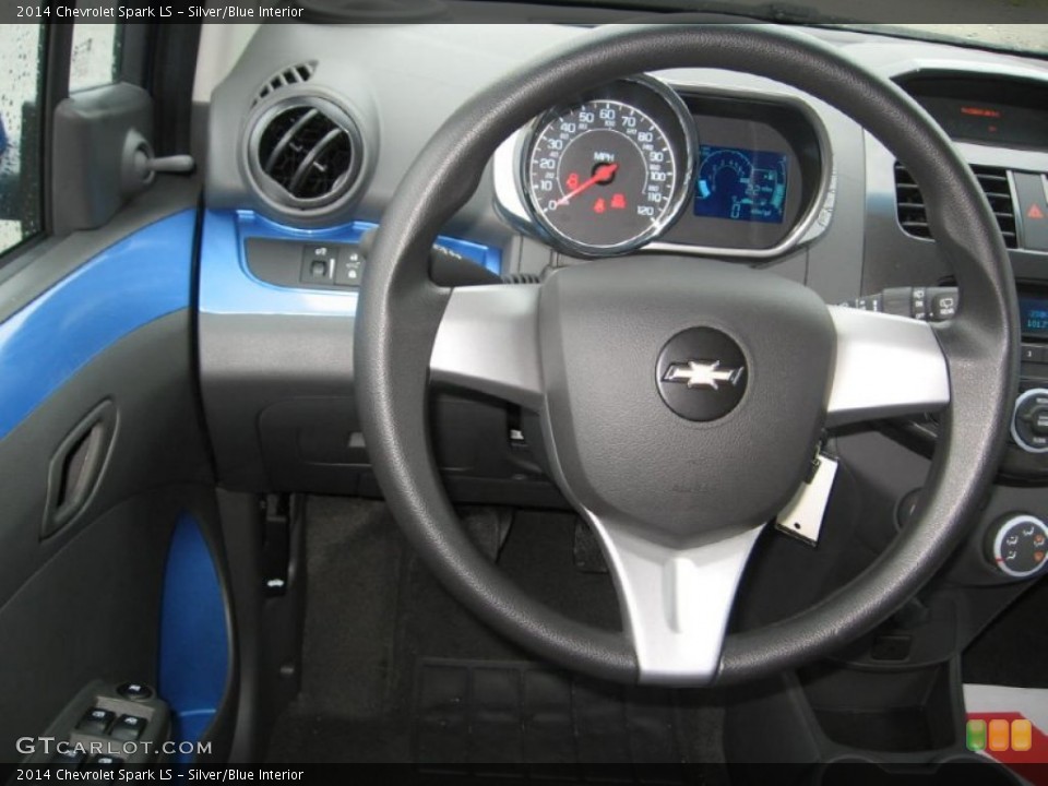 Silver/Blue Interior Steering Wheel for the 2014 Chevrolet Spark LS #83703478