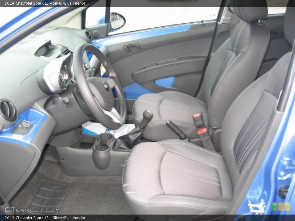 Silver/Blue Interior Front Seat for the 2014 Chevrolet Spark LS #83703550