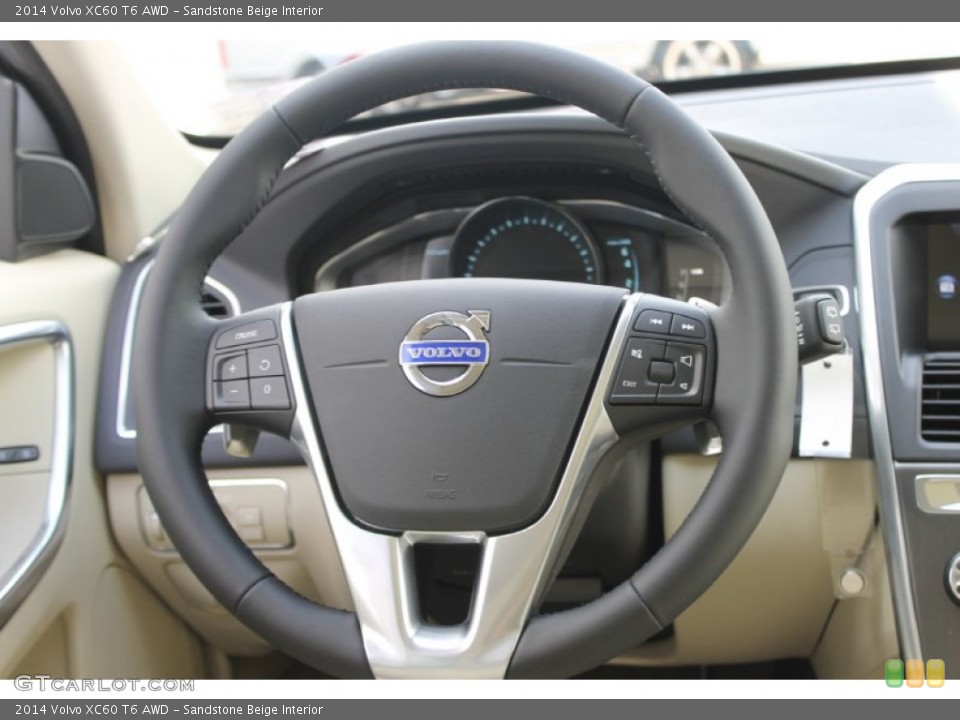 Sandstone Beige Interior Steering Wheel for the 2014 Volvo XC60 T6 AWD #83703685