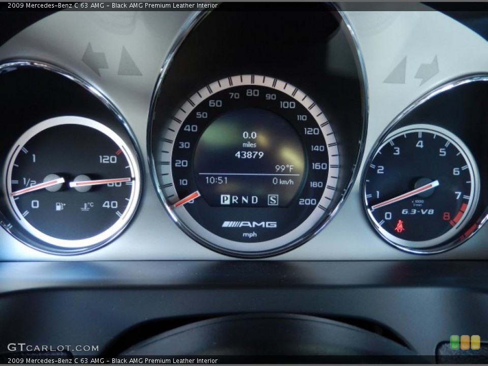 Black AMG Premium Leather Interior Gauges for the 2009 Mercedes-Benz C 63 AMG #83706694