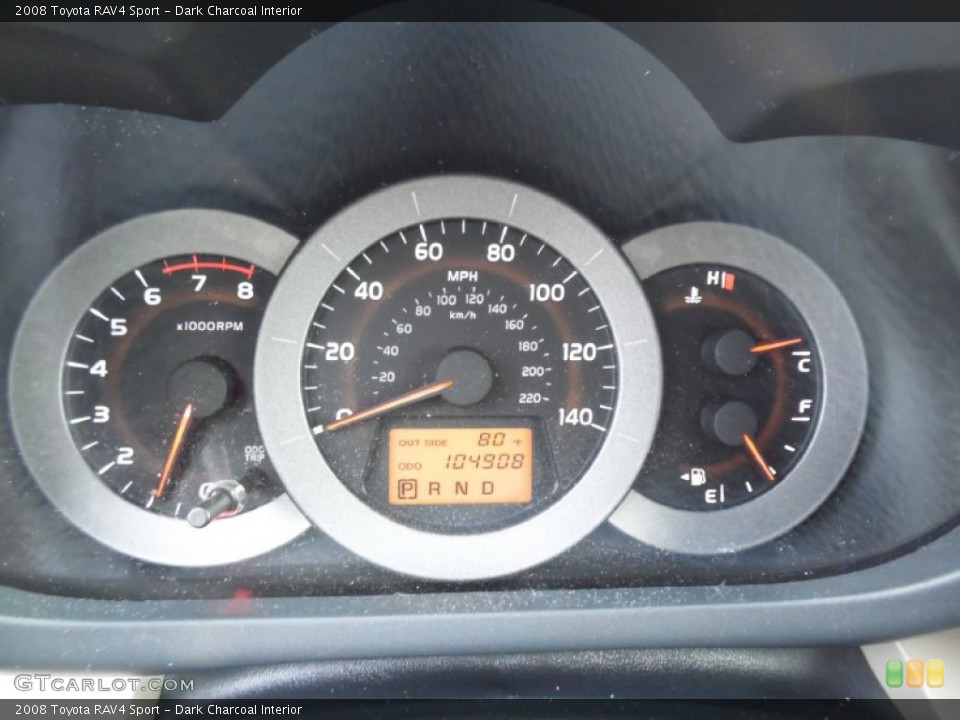 Dark Charcoal Interior Gauges for the 2008 Toyota RAV4 Sport #83711800
