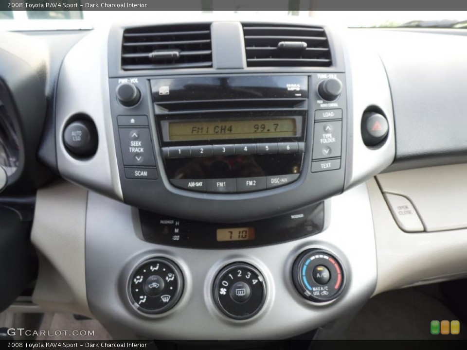 Dark Charcoal Interior Controls for the 2008 Toyota RAV4 Sport #83711827
