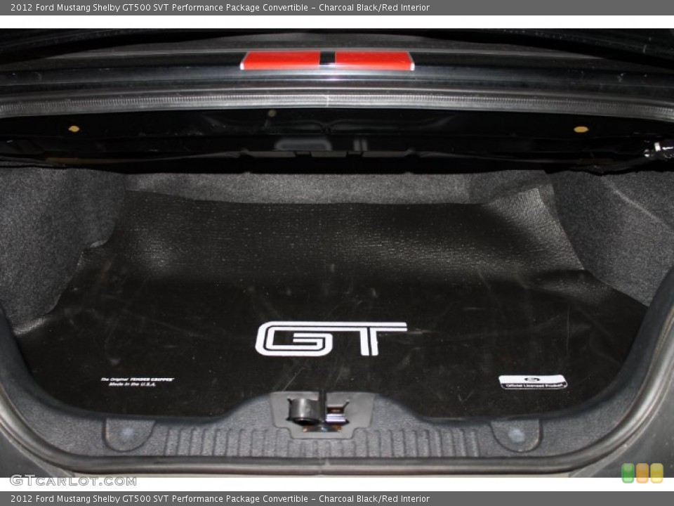 Charcoal Black/Red Interior Trunk for the 2012 Ford Mustang Shelby GT500 SVT Performance Package Convertible #83713186