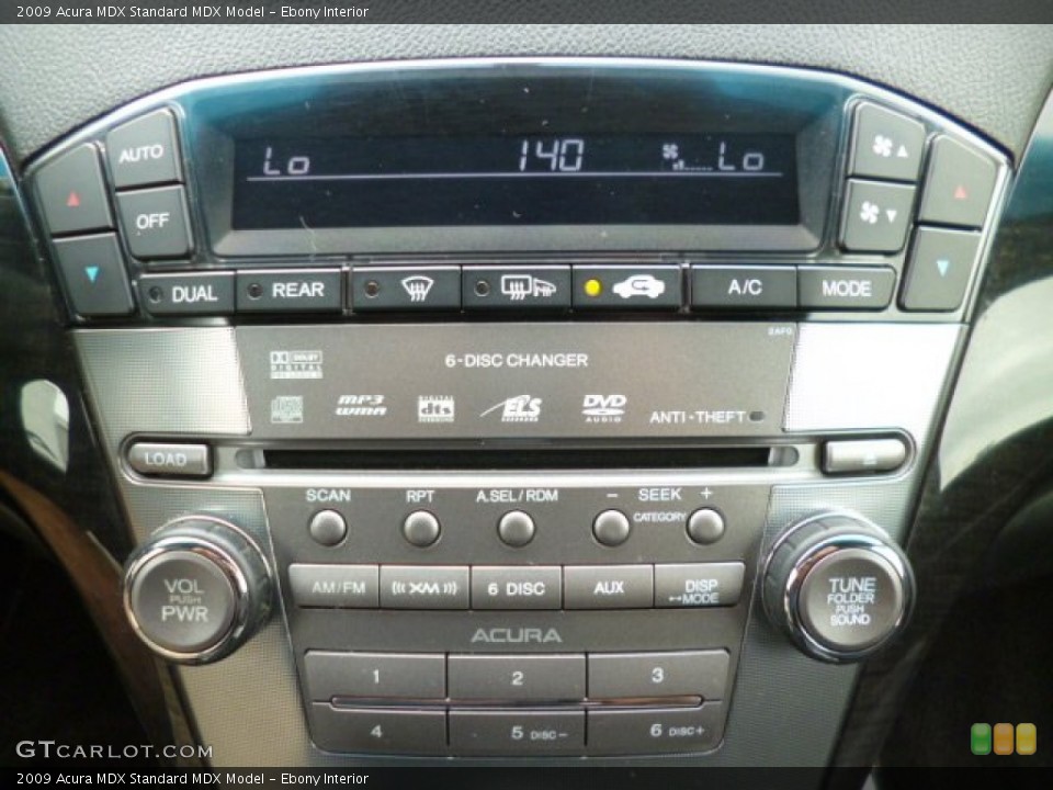 Ebony Interior Controls for the 2009 Acura MDX  #83713996