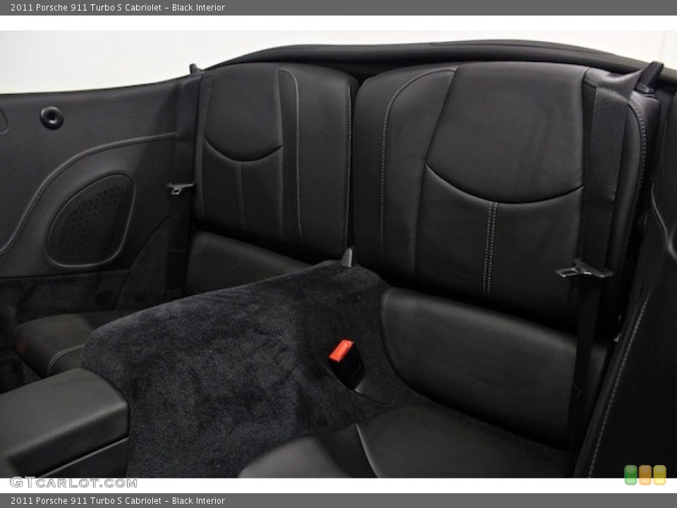 Black Interior Rear Seat for the 2011 Porsche 911 Turbo S Cabriolet #83716522