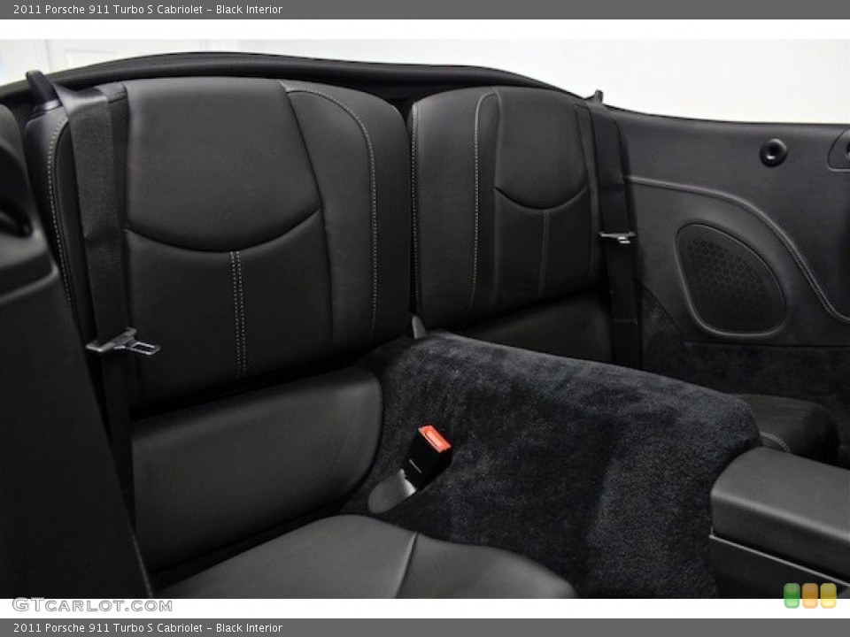 Black Interior Rear Seat for the 2011 Porsche 911 Turbo S Cabriolet #83716549