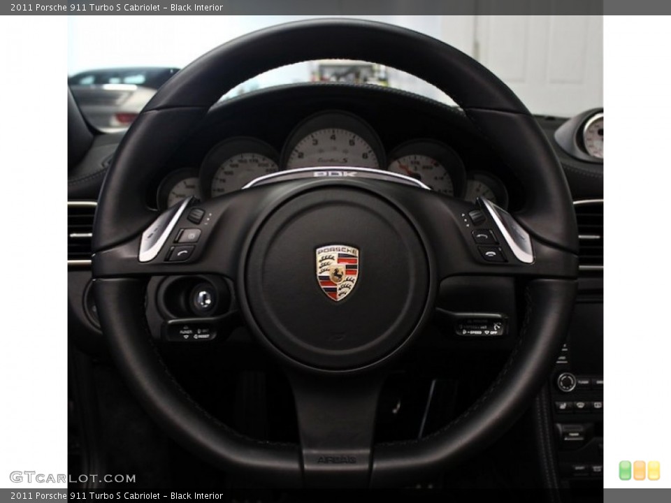 Black Interior Steering Wheel for the 2011 Porsche 911 Turbo S Cabriolet #83716615