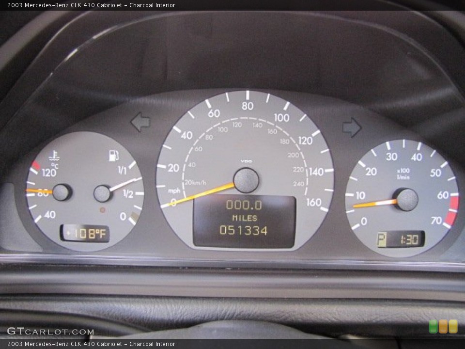 Charcoal Interior Gauges for the 2003 Mercedes-Benz CLK 430 Cabriolet #83719528