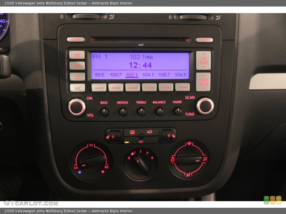 Anthracite Black Interior Controls for the 2008 Volkswagen Jetta Wolfsburg Edition Sedan #83726098