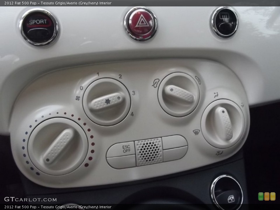 Tessuto Grigio/Avorio (Grey/Ivory) Interior Controls for the 2012 Fiat 500 Pop #83728480