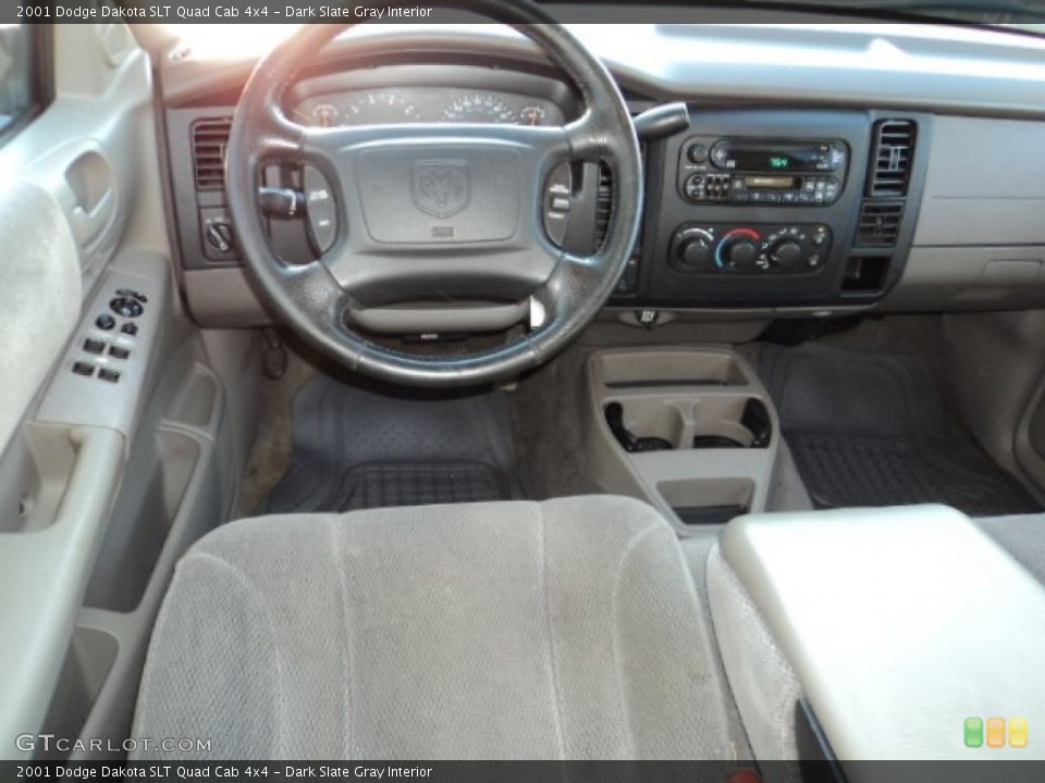 Dark Slate Gray Interior Dashboard for the 2001 Dodge Dakota SLT Quad Cab 4x4 #83737628