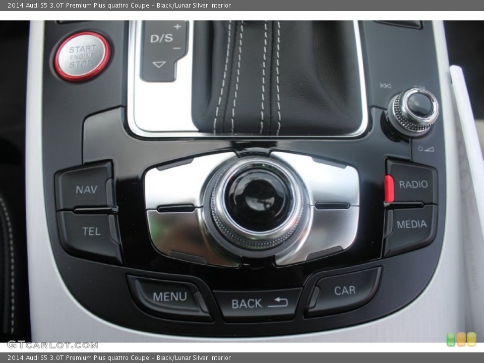 Black/Lunar Silver Interior Controls for the 2014 Audi S5 3.0T Premium Plus quattro Coupe #83741047